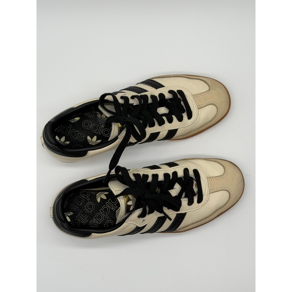 Adidas Samba Sneakers Womens 8.5 Cream Black Sand Strata Retro Low Top - Picture 3 of 9